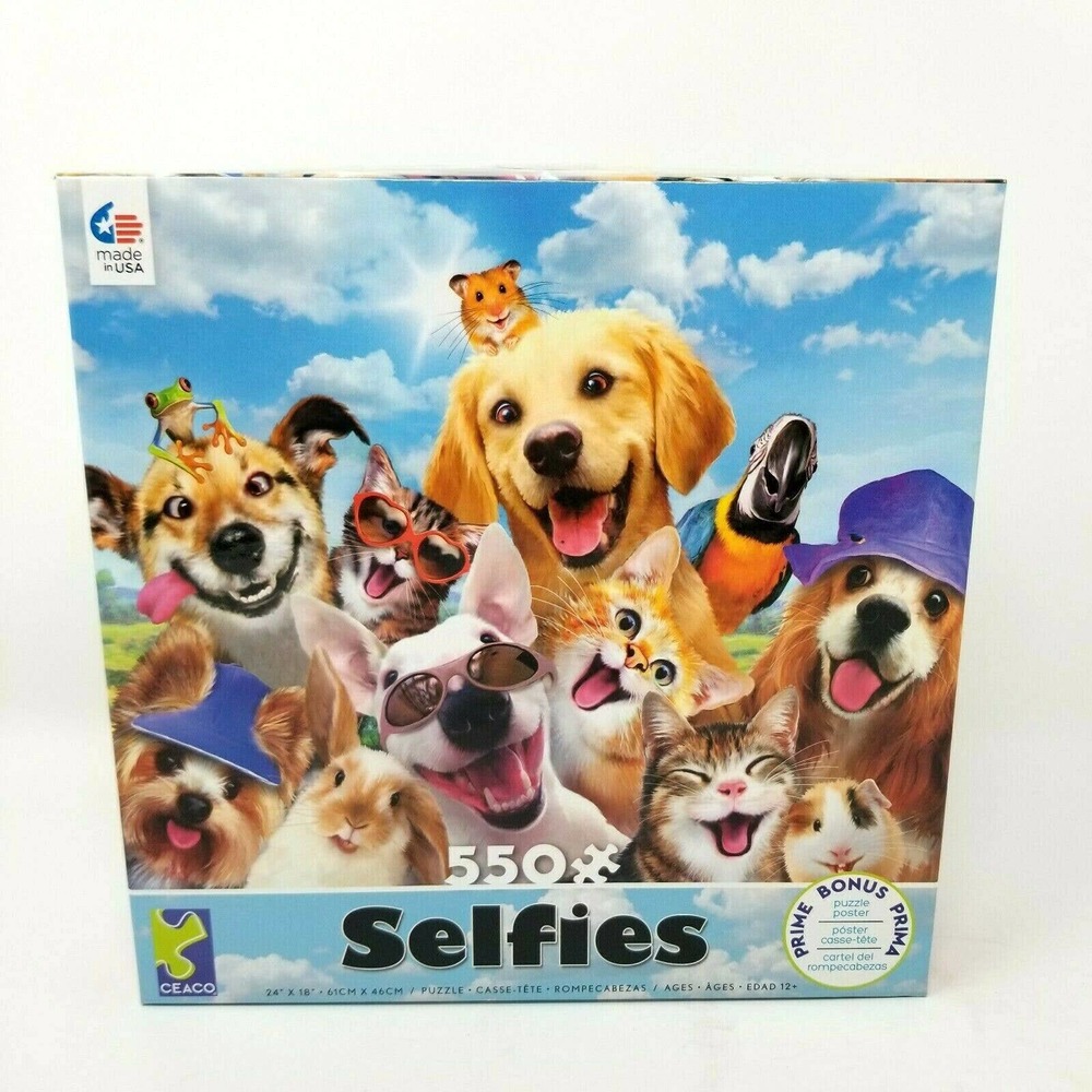 Ceaco Selfies 550 Pc Jigsaw Puzzle 24" X 18" Pets